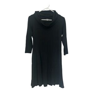 Ann Taylor Black Long Sleeve Cowl Neck Dress Size 6 Petite